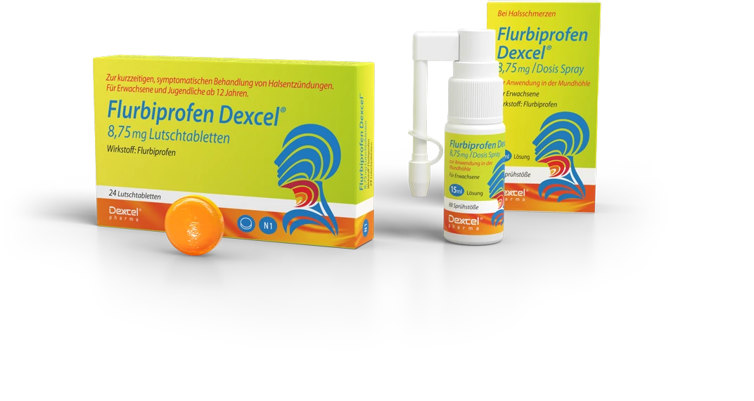 Flurbiprofen Dexcel® Spray und Tabletten
